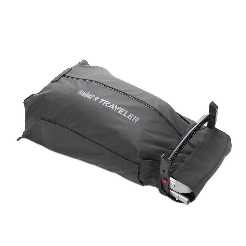 Weber 7030 Traveler Custodia Protettiva per Barbecue Portatile con Vano Portautensili e Tessuto Resistente a Grassi e Sporcizia colore Nero