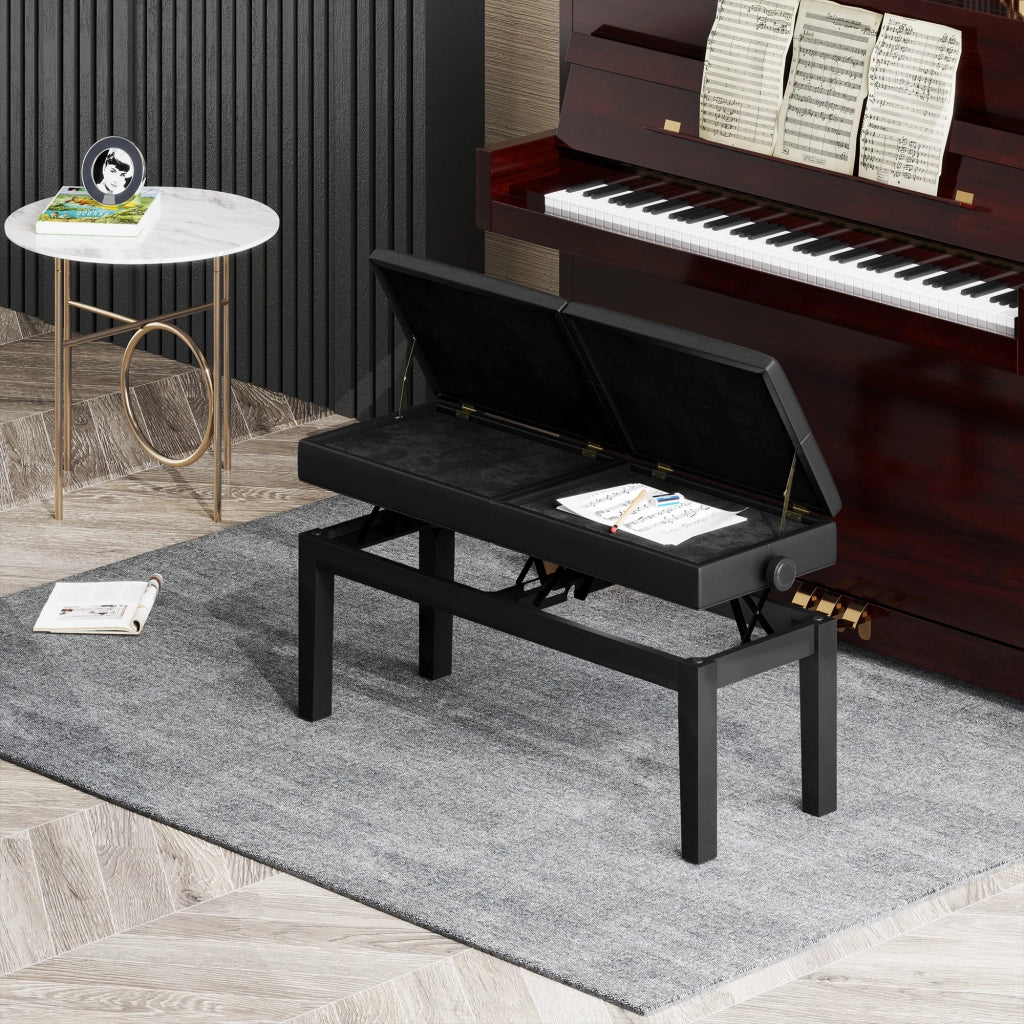 Sgabello per Pianoforte in Similpelle Regolabile ¨C Zephmum ¨C Nero