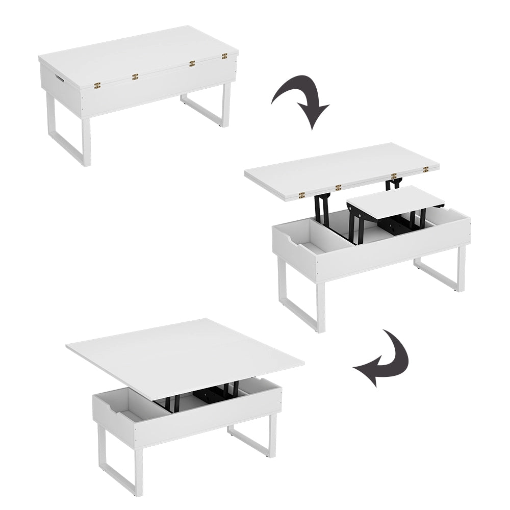 Vicco tavolino soggiorno Bianco 100 x 50 cm con funzione di sollevamento