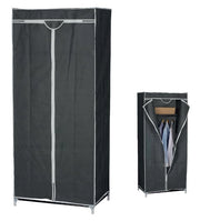 Armadio Guardaroba Mobile da Campeggio in Tessuto TNT Grigio 70 x 45 x 160 cm