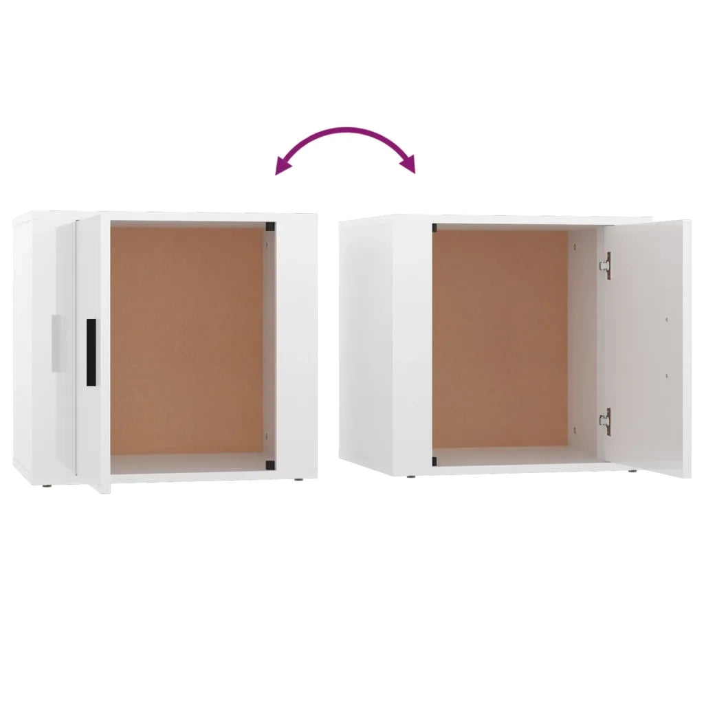 Comodino Bianco Lucido 50x39x47 cm 816692