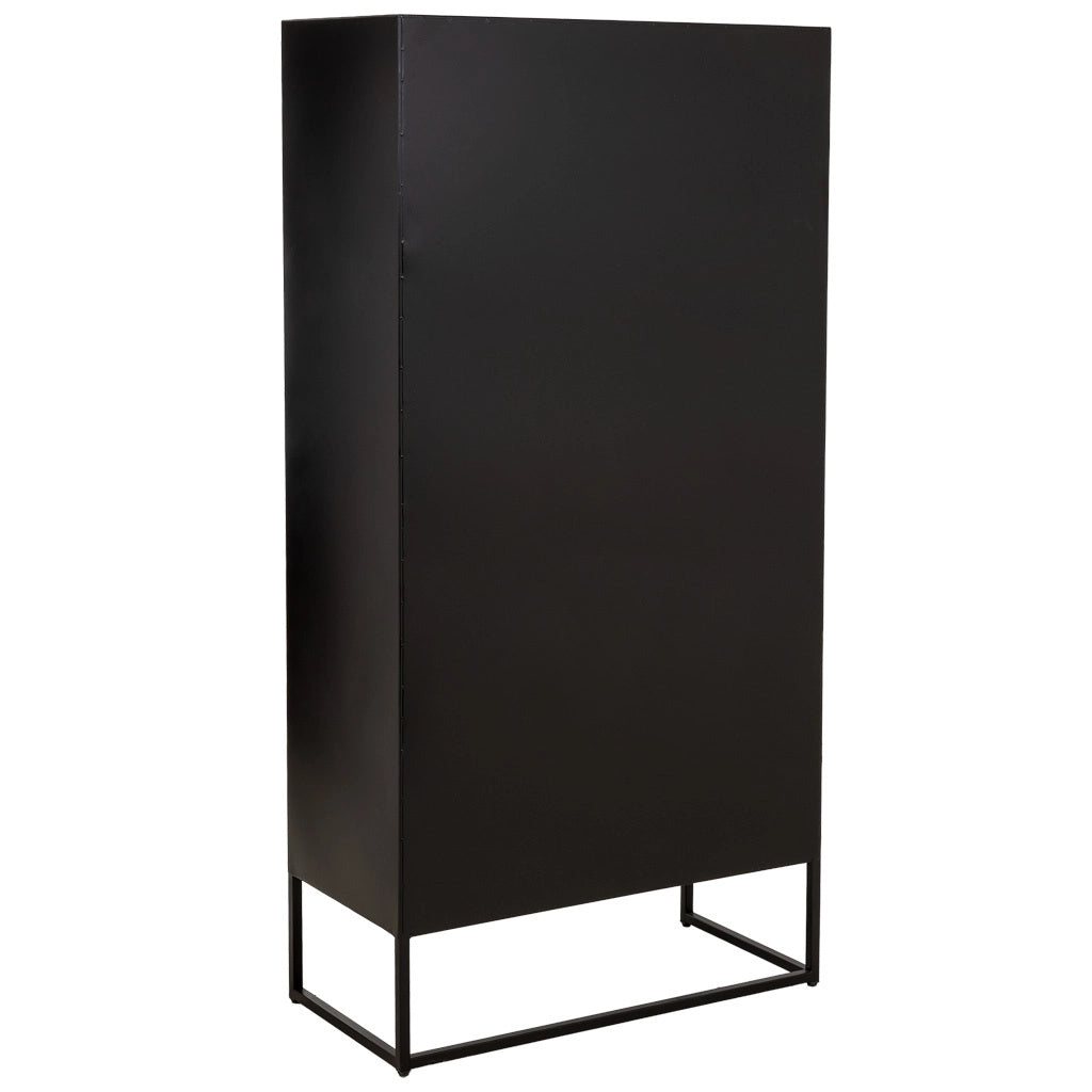 Vetrina in metallo nero con 4 ante cm 80x38,5x161h