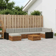 Set di divani da esterno 8 pz Naturale e Grigio Chiaro 3383664