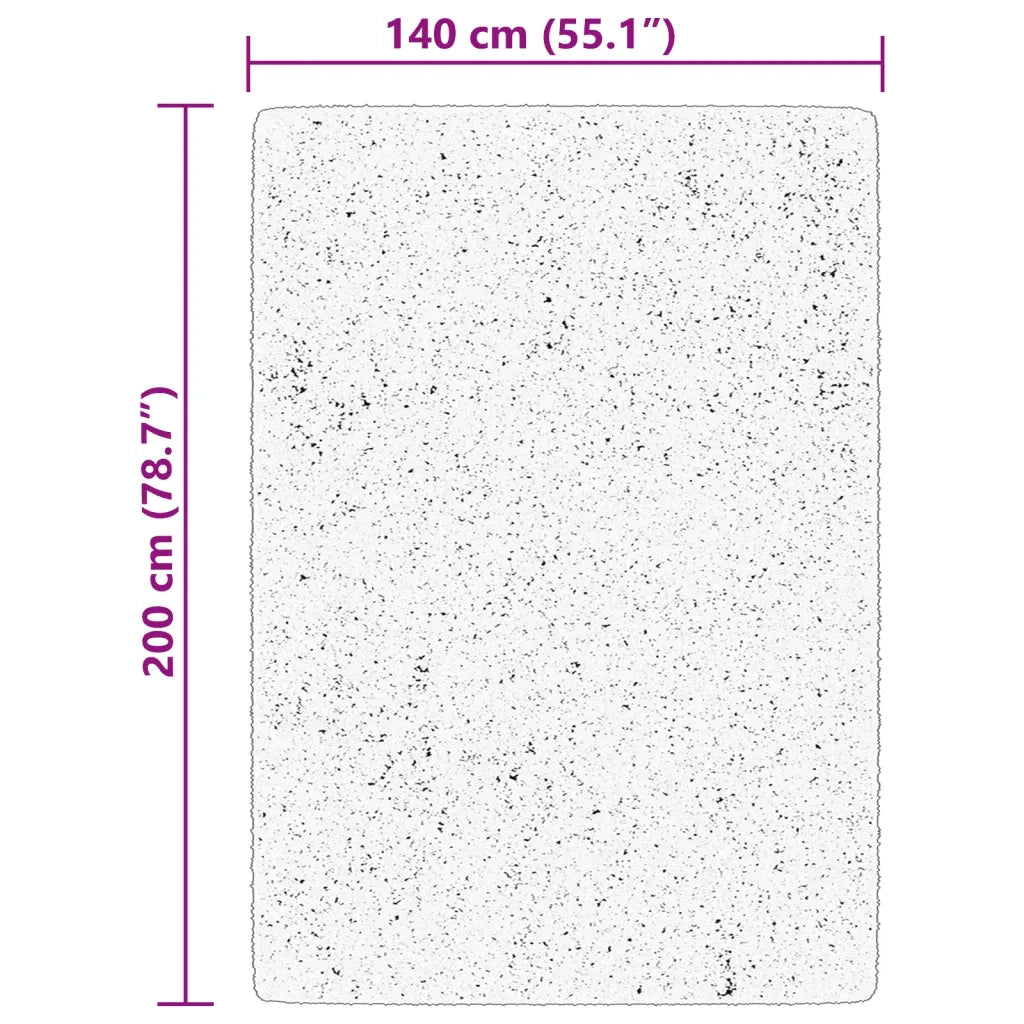 Tappeto a Pelo Corto HUARTE Morbido e Lavabile Crema 140x200 cm 375039