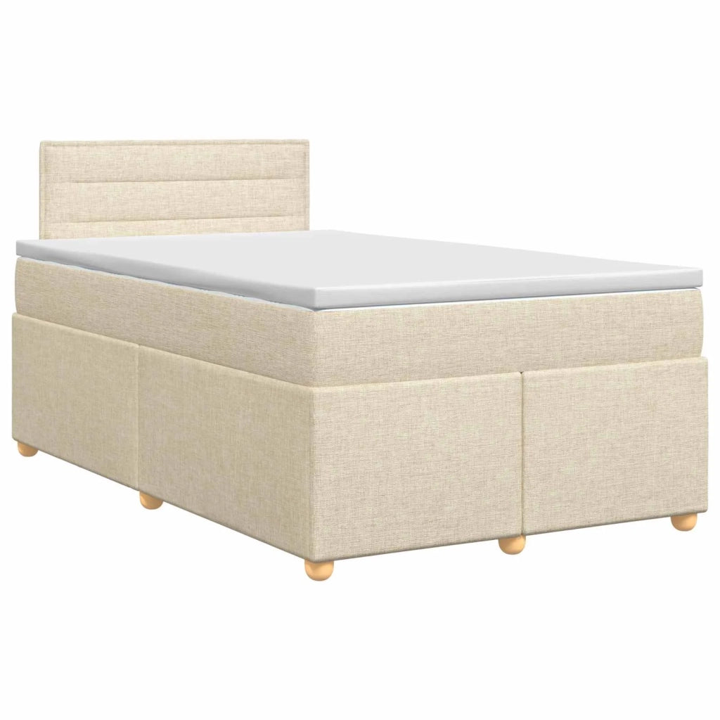 Letto box spring con materasso Crema 120 x 190 cm Tessuto 3450907