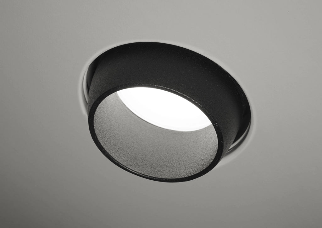 LELANTO faretto Incasso Orientabile 1 Luce Nero attacco GU10 d.5cm