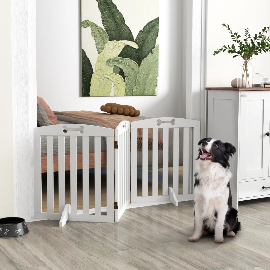 Cancello per cani ¨C zephmum ¨C 155x30x61 cm Bianco
