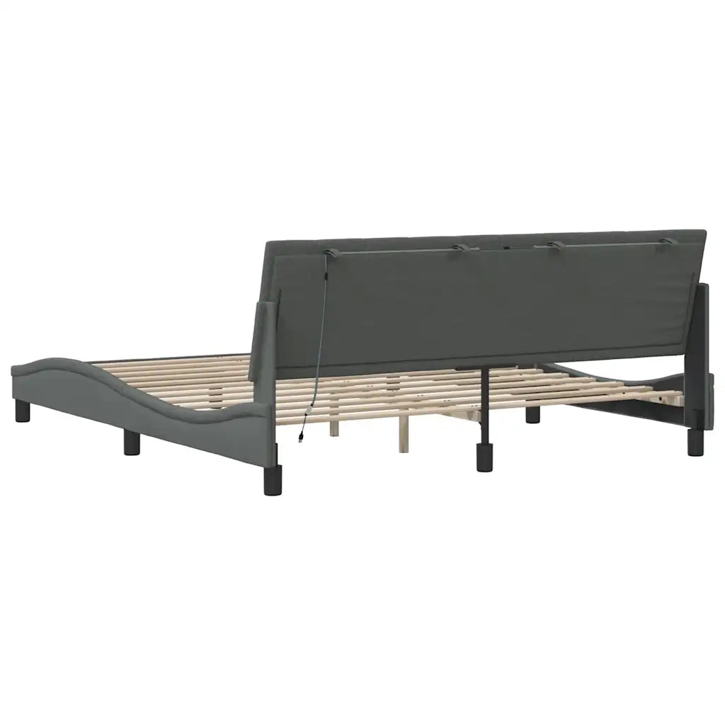 Giroletto senza Materasso Hanko Grigio Scuro 180x200 cm Tessuto 3310476