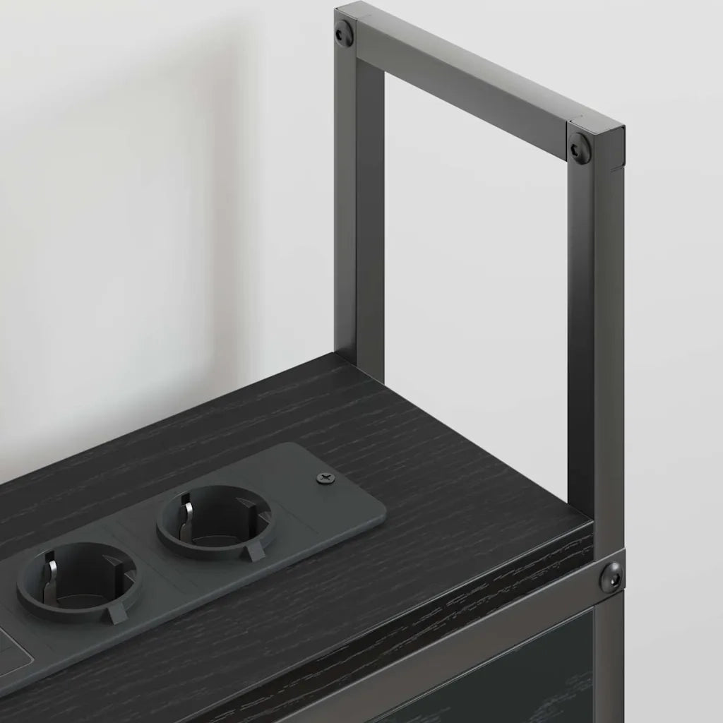 Testiera con Stazione di Carica e Storage Rovere nero 859825