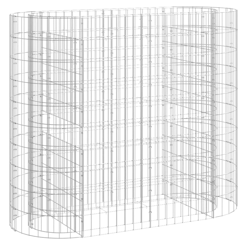 Aiuola rialzata in gabbione di ferro zincato 120 x 50 x 100 cm Argento 02_0039904