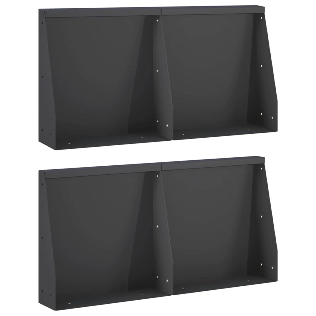 Muro di contenimento 4 pz 40 x 12 x 50 cm Acciaio Nero 3449065
