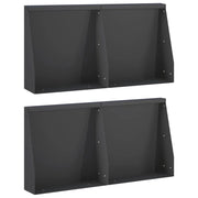 Muro di contenimento 4 pz 40 x 12 x 50 cm Acciaio Nero 3449065