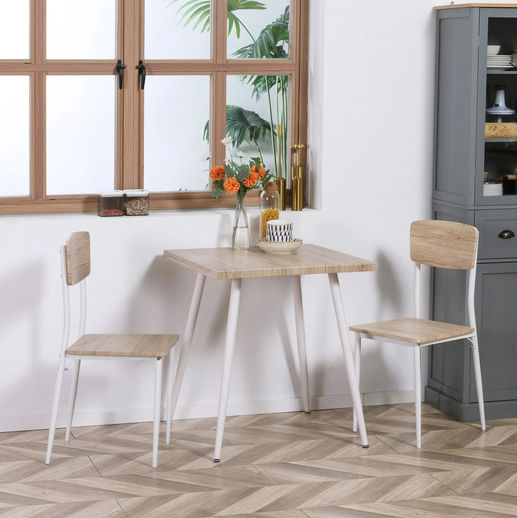 Set tavolo da pranzo con 2 sedie in MDF naturale