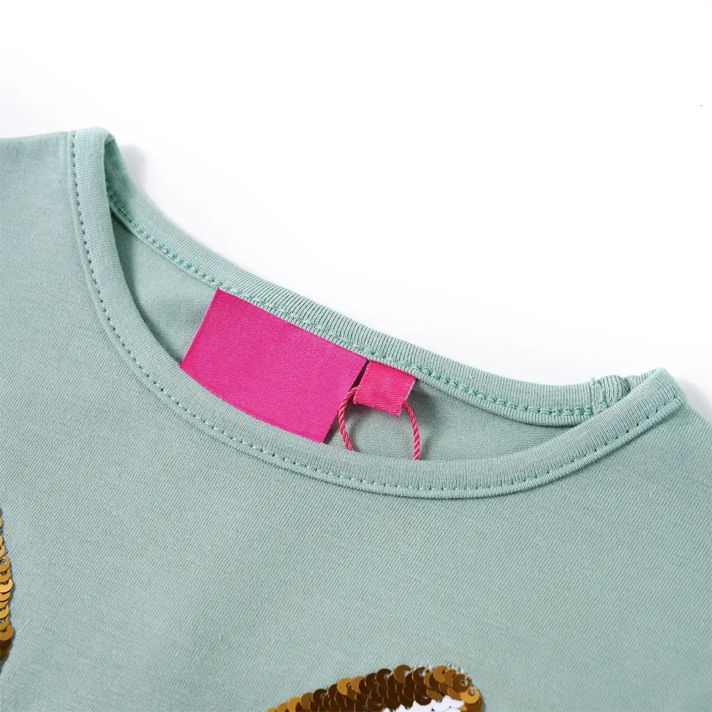 Maglietta da Bambina Maniche Lunghe Menta Medio 128cod mxl 108643