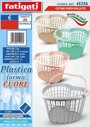 CESTINO PORTAMOLLETTE CUORE 25cm 45256 FATIGATI