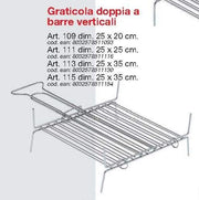 Graticola griglia verticale per fornacelle cromata 11 barre 25 x 25 cm