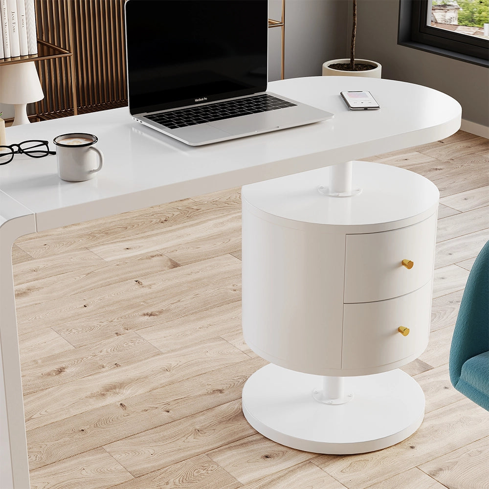 Vicco Scrivania Bianco lucido 120 x 50 cm con 2 cassetti