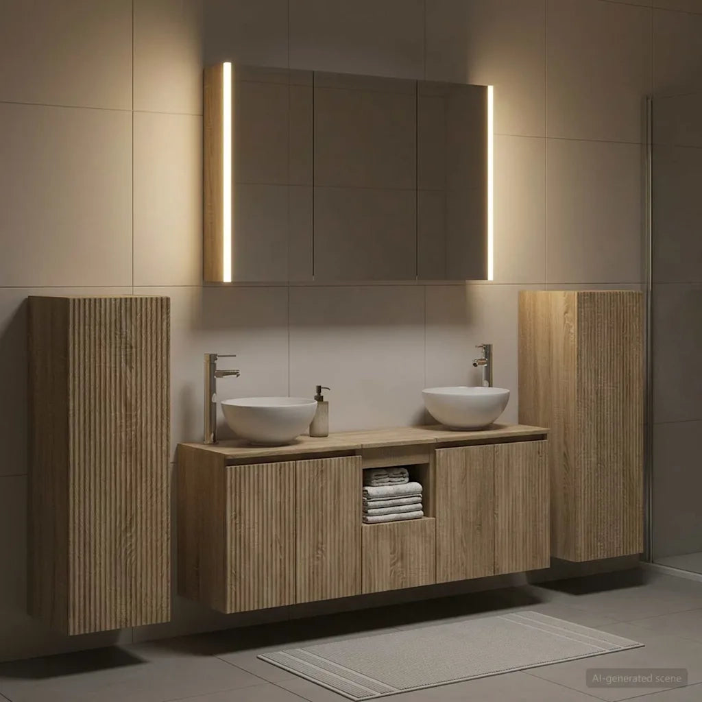 Set di mobili per il bagno 6 pcs Rovere Sonoma 3407153