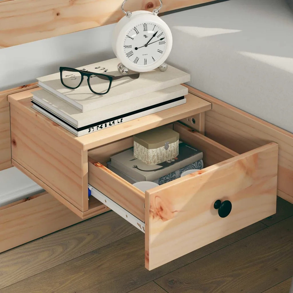 vidaXL Struttura del letto con cassetto Marrone Legno di pino massello