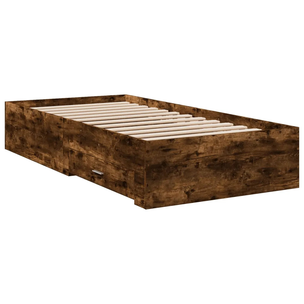Giroletto con Cassetti Rovere Fumo 90x200 cm Legno Multistrato