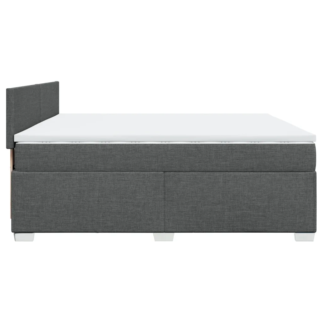 Giroletto a Molle con Materasso Grigio Scuro 200x200 cm Tessuto 3285989