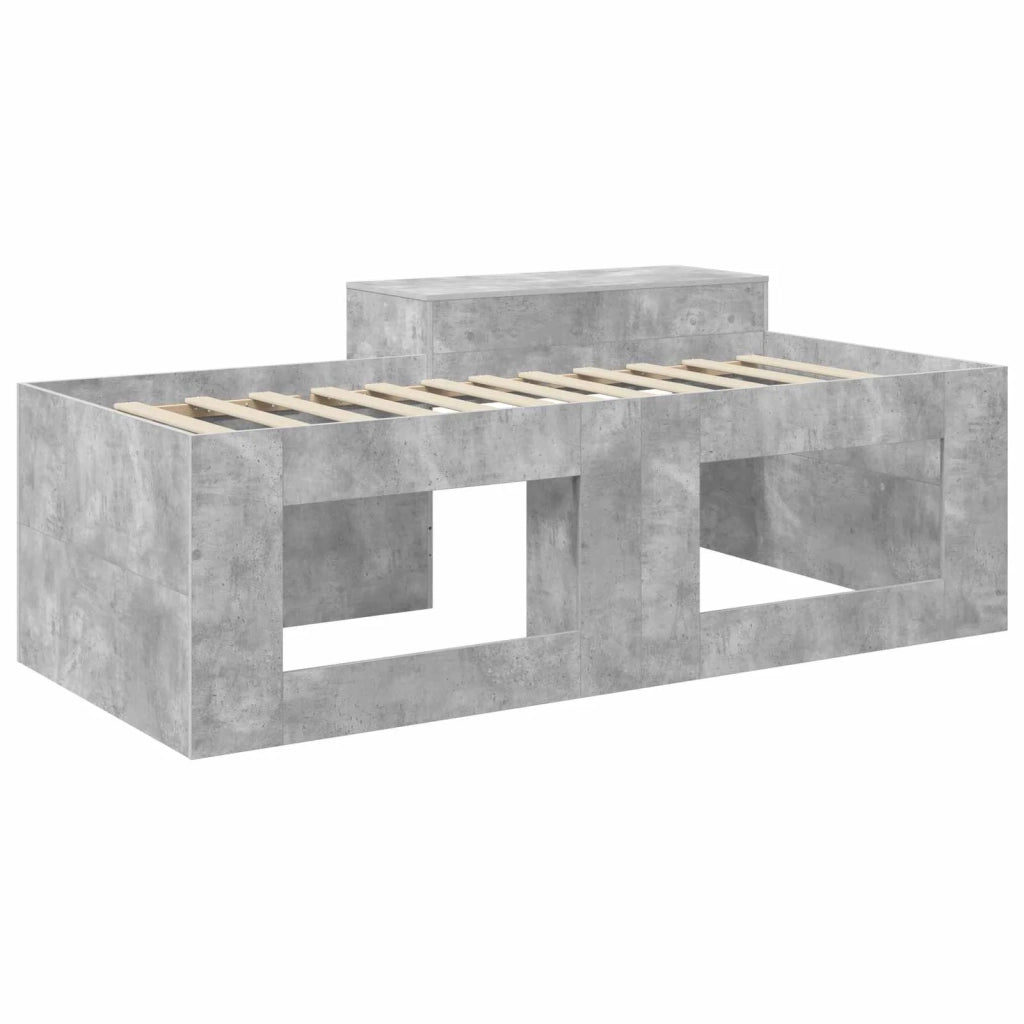 Letto alto per Bambini | Letto Infantile | Lettino con scrivania Grigio Cemento
