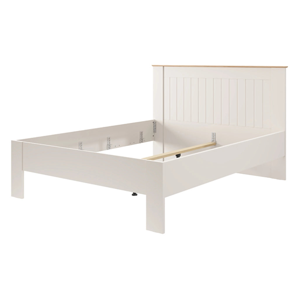 Letto Matrimoniale Luangp, Letto Matrimoniale Dimensione Materasso 160x200 cm, Bianco Crema