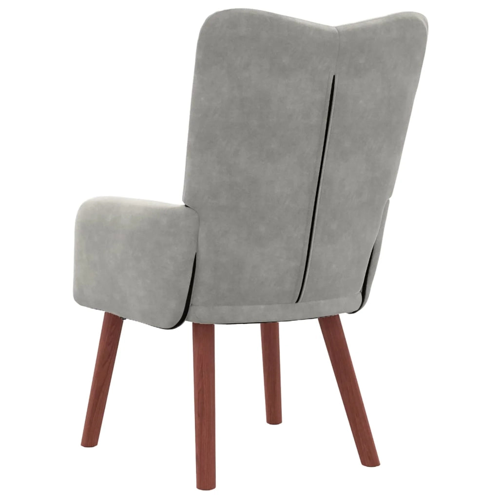 Poltrona | Sedia Relax Grigio chiaro 63 x 67 x 94 cm Velluto