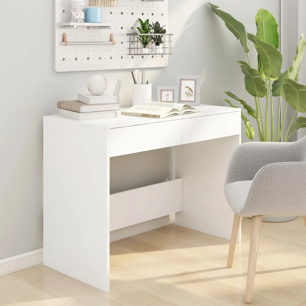 Scrivania | Tavolo da Ufficio Bianca 101x50x76,5 cm in Truciolato