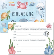 Carte di auguri per bambini da 13 pezzi con involucro personalizzato (oceano)