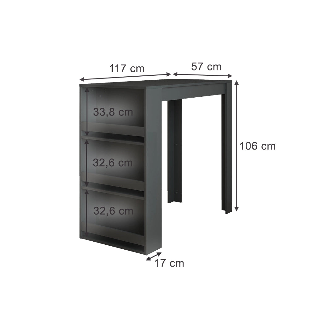 Vicco Tavolo da bar Antracite 57 x 117 cm