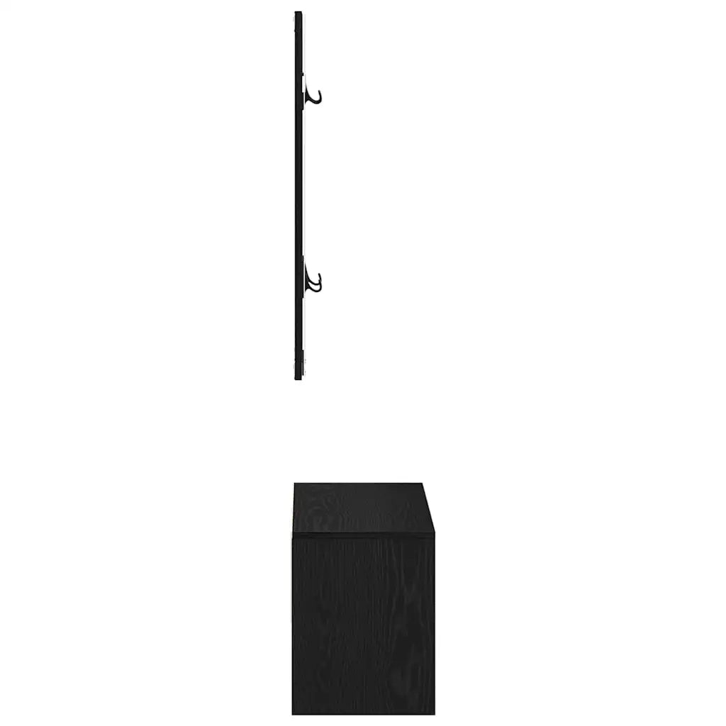 Set mobili da ingresso 4 pcs Rovere Nero Legno multistrato 862107