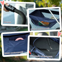 Passeggino per Cani 3 in 1 Pieghevole con Cestino Inferiore Blu