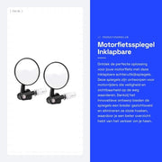 Specchio di retrovisore per motocicletta - Inclinabile - Acquario - Diametro 22 mm - Ronde specchi - Impermeabile