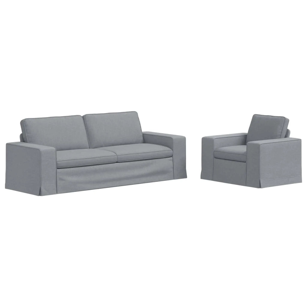 Set di divani 2 pcs Grigio chiaro 222 x 80 x 82 cm Tessuto