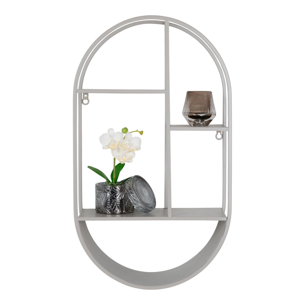 Mensola Feira, Grigio, Metallo, 15x35x60 cm