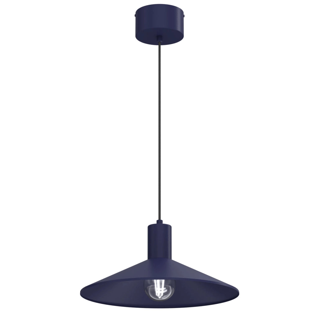 Lampada sospesa minimal Nox 1xE27 blu acciaio Luminex