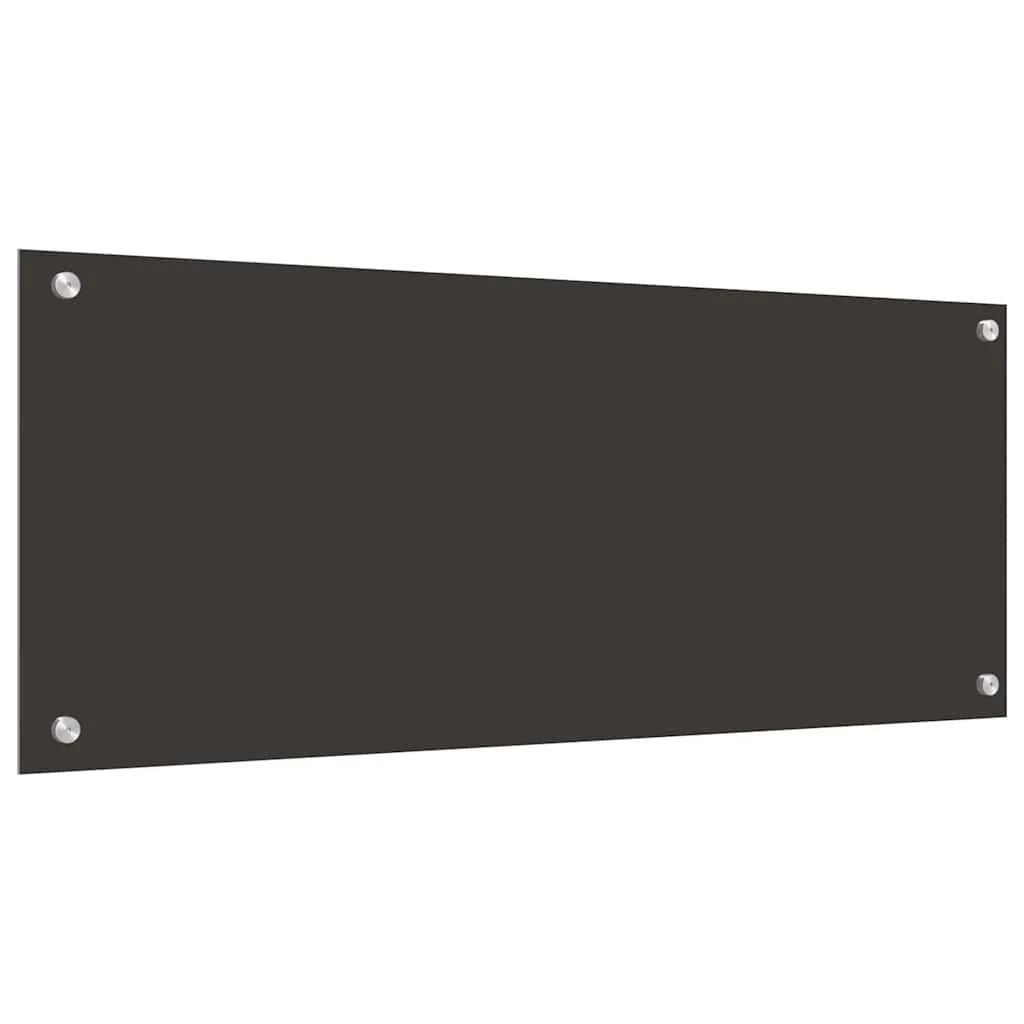 Set di 2 paraschizzi da cucina resistenti al calore 100 x 40 cm design moderno e pratico in vetro temperato grigio scuro 02_0056247