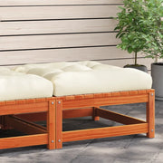 Sedia da giardino-Poggiapiedi da Giardino con Cuscino Marrone Cera Massello Pino 793475