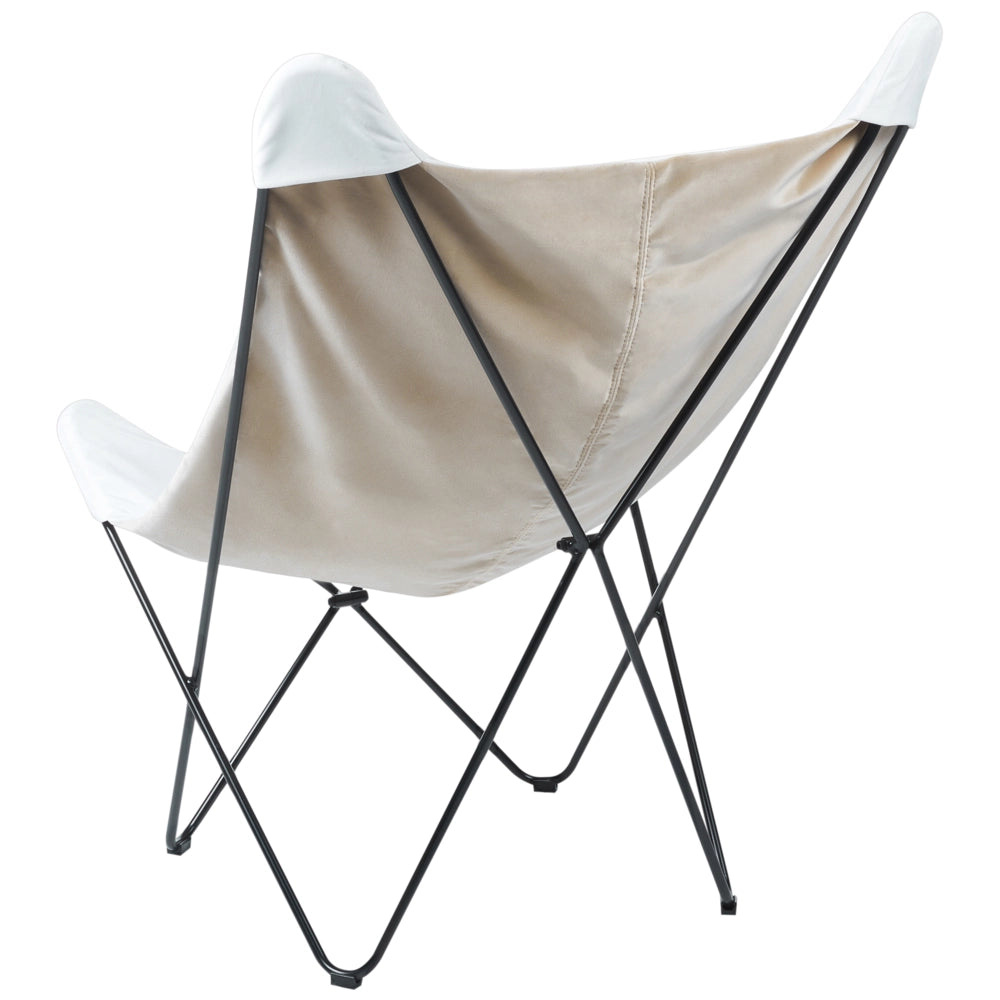 Sedia a farfalla in velluto di colore bianco soggiorno camera da letto design moderno
