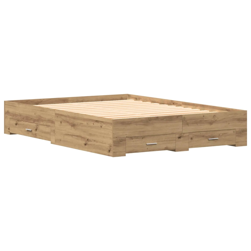 Struttura del letto-Giroletto Rovere artigianale 140 x 190 cm 589452