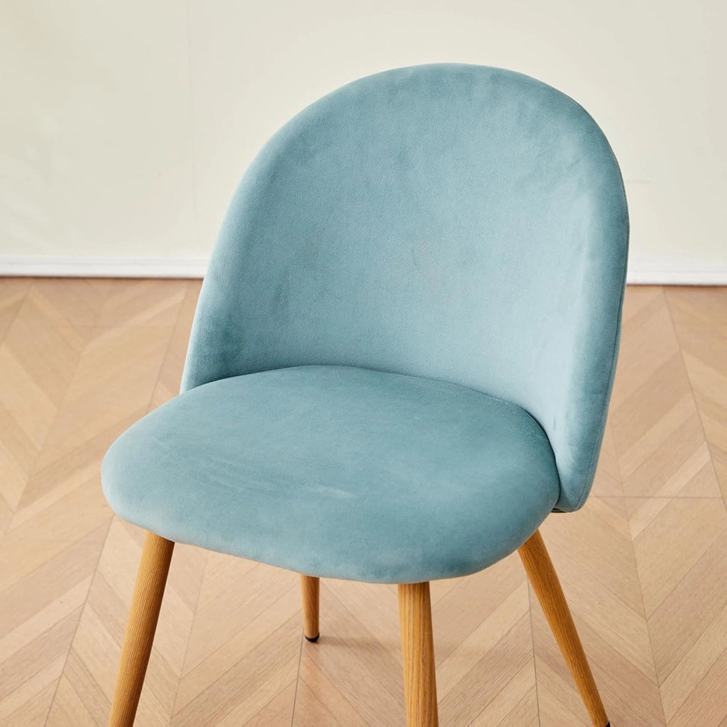 GrandCA HOME Set di 6 Sedie per Sala da Pranzo in Velluto, Sedie da Cucina Imbottite con Gambe in Metallo, per Soggiorno, Verde+Blu+Rosa