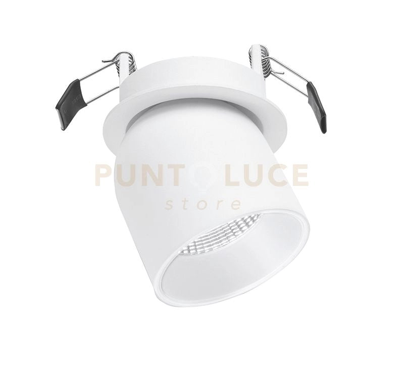 GFA441- FARETTO ORIENTABILE BIANCO SATINATO A LED 3000K 680LM 9W IP21 TONDO D.7CM DA INCASSO
