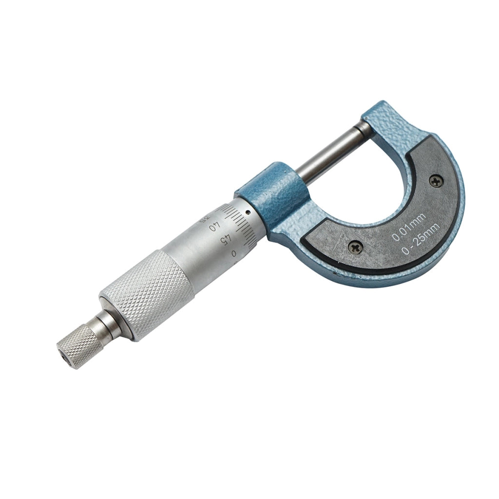 Micrometro meccanico per esterni con telaio smaltato, metrico 0-25 mm