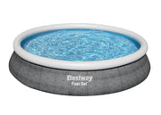 Piscina Autoportante da Giardino Effetto Rattan con Pompa 457 x 84 cm