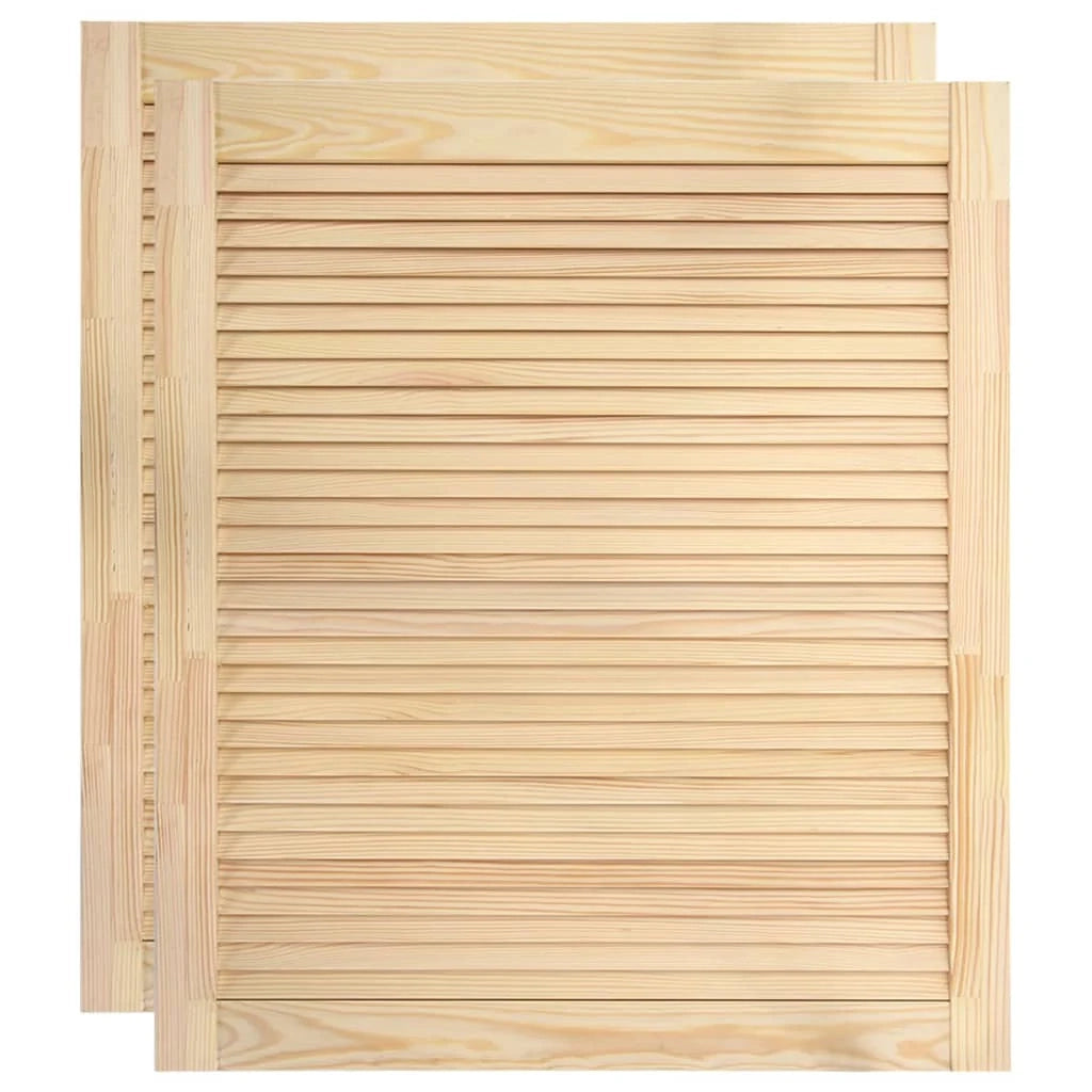Set di 2 ante a persiana ante per armadi ante per mensole rivestimento per armadio guardaroba 69x59,4 cm legno di pino massiccio 02_0003898