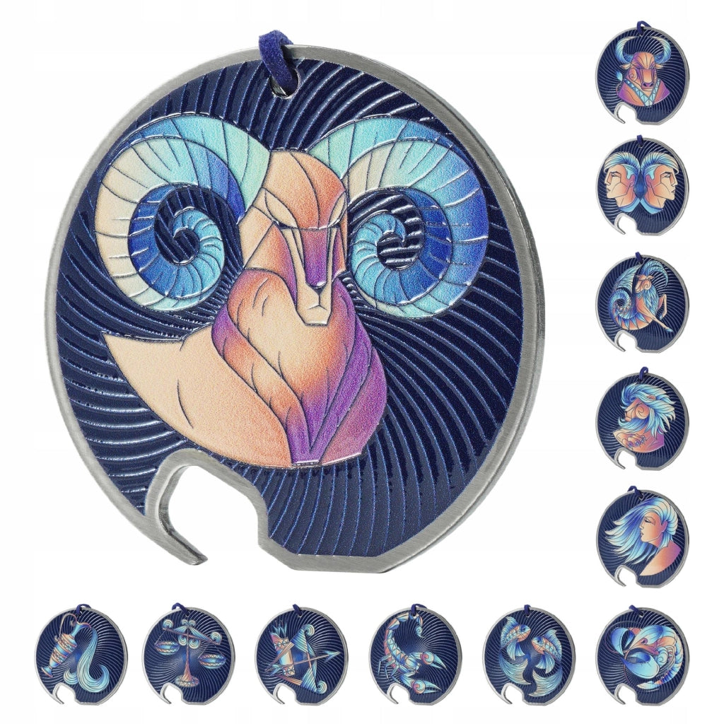 Apribottiglie in metallo KADAX, regalo con segno zodiacale Ariete, resistente