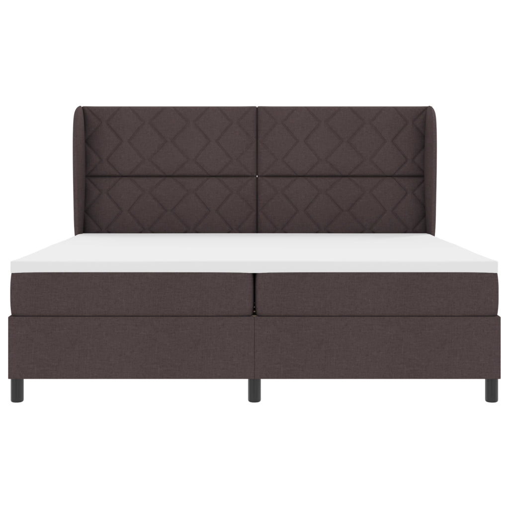 Letto a molletti  con materasso in marrone scuro, 200x200 cm in tessuto