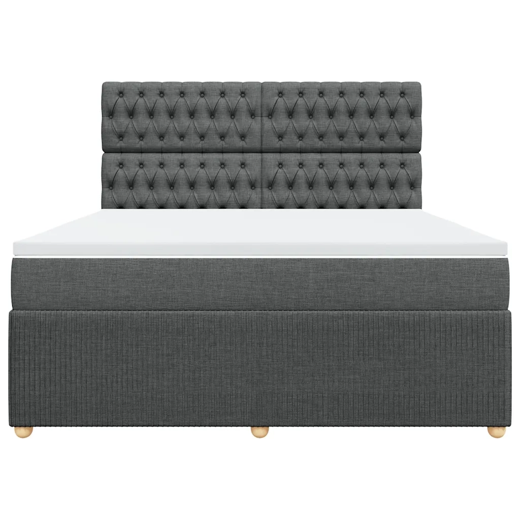 Giroletto a Molle con Materasso Grigio Scuro 180x200 cm Tessuto 3292143