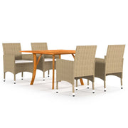 Set Mobili da Pranzo per Giardino 5 pz Beige  cod mxl 45985